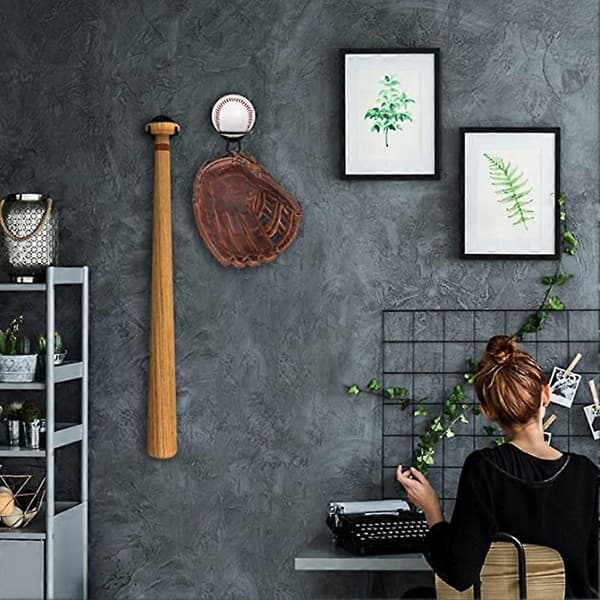 Baseball Bat Storage Shelf, Display Holder, Multifunctional Wall-Mounted Iron Art, Space-Saving Living Room Bedroom