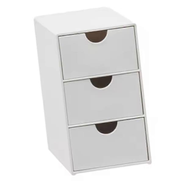 Desktop Organizer with 3 Drawers Multifunctional Dustproof Stackable Office Supplies Organizer