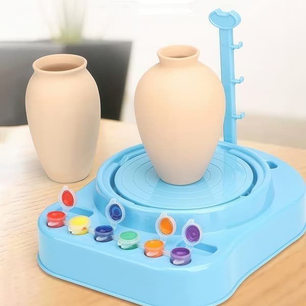 Electric Pottery Wheel with Tools, Clay & Paint - 10 Pieces