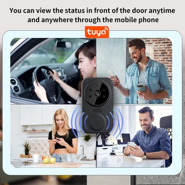 Tuya Hemsäkerhet Trådlös Dörrklocka Video Smart WiFi Dörrklocka med Kamera Intercom Trådlös Dörrklocka