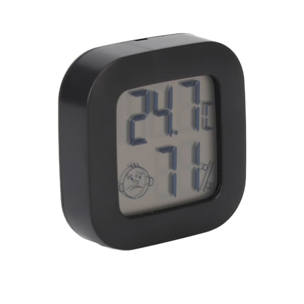 Temperaturfugtighedsmåler Mini LCD-display Bærbar elektrisk hygrometer til hjemmekontor Sort