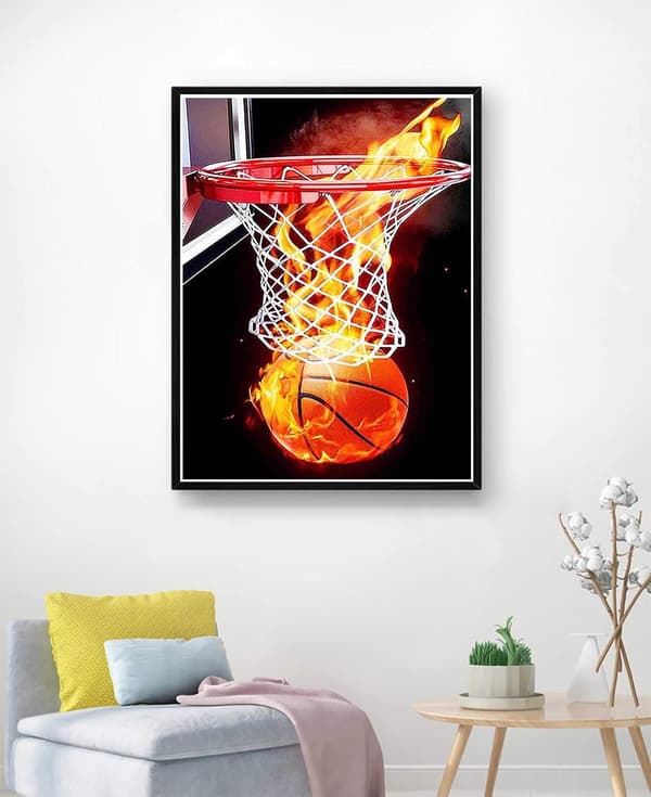 5D Diamond Painting Kits Basketboll, Diamantkonst Sport DIY efter nummer