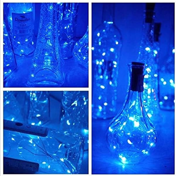 6-pakkaus, 20 LED-pullonvaloa, keijuvalosarja (sininen)
