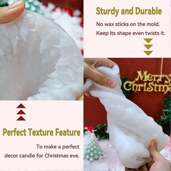 3D Christmas Tree Candle Mold Silicone DIY Cake Soap Handmade Gift