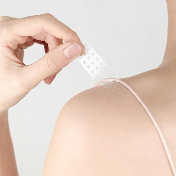Dubbelsidig textiltejp 36 transparenta häftremsor -