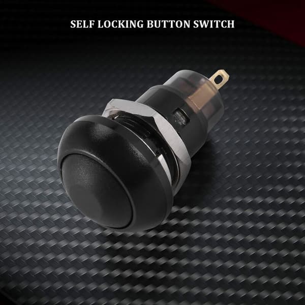 On-Off Waterproof Latching Push Button Switch 12Mm Spst 2A IP67, Black
