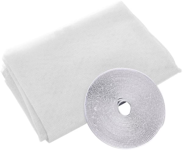 2 m solskjerming med 1 rull hvit teip [15 mm bred]