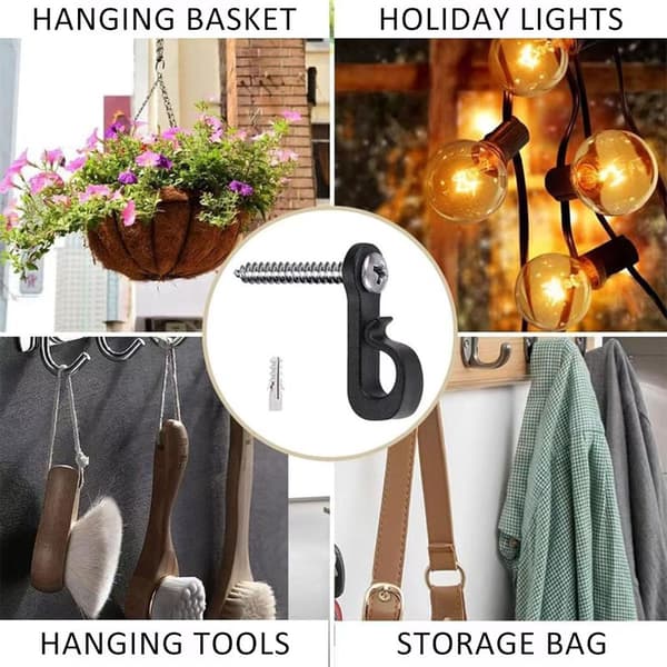 Screw Hooks for String Lights, 40 Pieces, Multifunctional Hanging Hooks with Screws