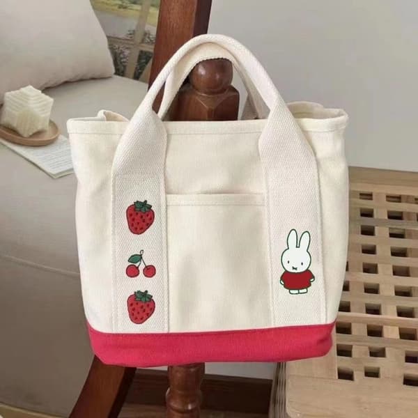 Canvas Handbag for Women, Solid Color, Casual, Large Capacity Red Red