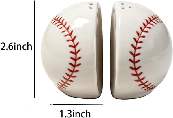 Baseball salt- og peberkværnsæt, keramiske krydderiglas, sæt med 2