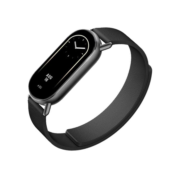 Læderarmbånd til Xiaomi Band 8/9 - Magnetisk Sort Brun