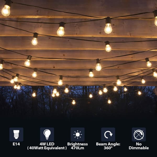 Edison LED-lampor, 4W, E14, G45 skruv, 6-pack, ej dimbara, 470 lumen, varmvitt ljus 3000K