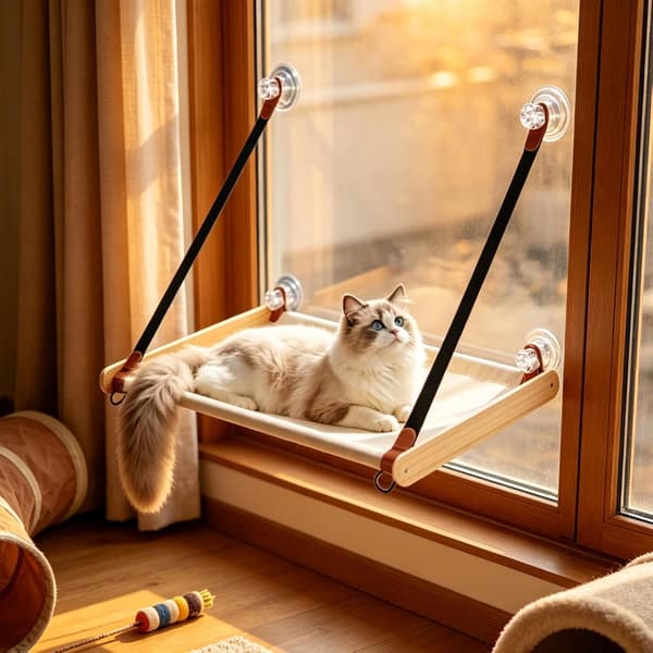 katte vinduesplads tungt træ foldbar -Hvileplads -