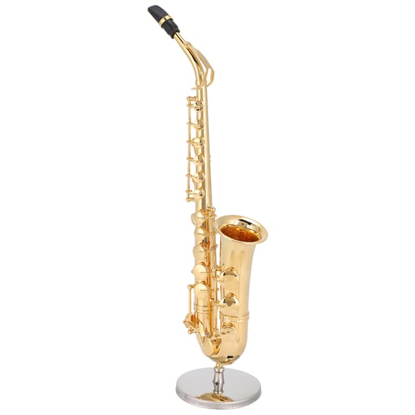 Saksofonpynt Miniatyrdekorasjon Minimusikkinstrument Modell Gavehåndverk 19cm