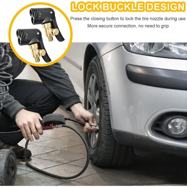 2 stycken cykelpumpmunstycke, pumpmunstycke, ventilpumpadapter (2 i 1, kan tömma luft)