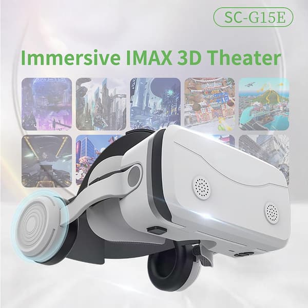 (Sort) G15E VR-briller, kompatible med 4,5-7,0 tommer virtual reality-hjelme, julegave, valentinsdagsgave