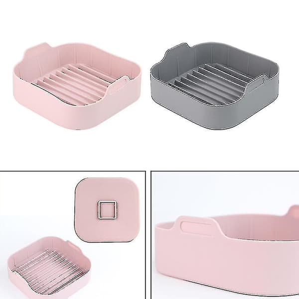 Firkantet silikontilbehør til frityrkoker Non-stick bakeform i silikon-1 (kaffe)