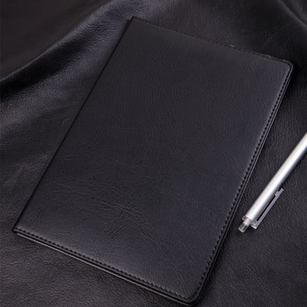 Leather Cover Notebook, 80 Pages, Durable Hardcover Paper Notebook for Business, Office, Student Use, Black