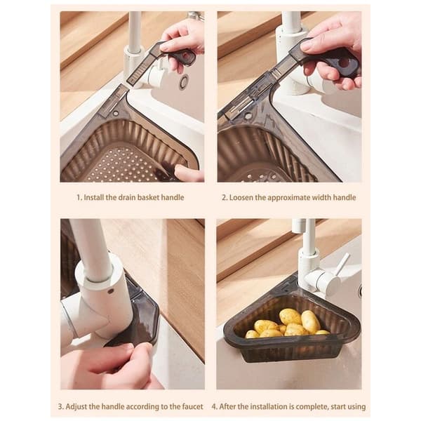 Kitchen Accessories Triangular Sink Drainer Leftover Strainer Sink Swan Drain Basket Fruit and Vegetable Drain Basket Sink Strainer 1 Piece (Green)