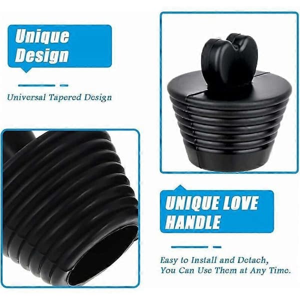 3 Stykker Universelle Afløbspropper Hjerteformede Universelle Badekarspropper