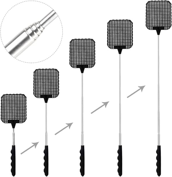 Blå 3-delad teleskopisk flugsmälla, handflugsmälla, solid flugsmälla för flugor, myggor och insekter