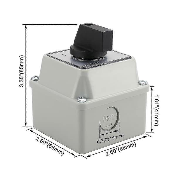 Universal Rotary Cam Switch SZW26-20/D202.2D with Main Switch External Box 660V 20A 3 Positions 2 Phase s20241212631