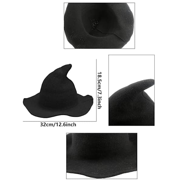 2025 4-pack Halloween Witch Hats Wool Witch Hats for Halloween Party Decorations