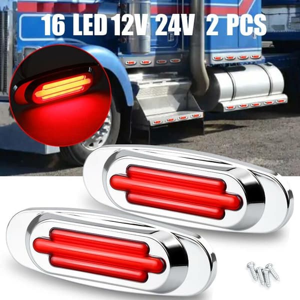 Gule røde LED-sidemarkeringsblinklys til lastbilstrailer RV