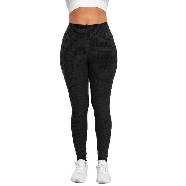 Scrunch-leggingsit / Tiktok-leggingsit koossa L - Musta
