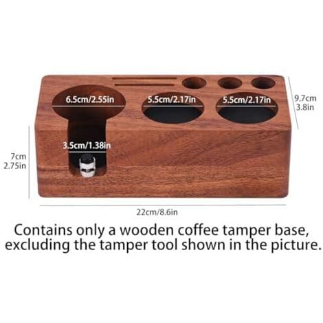 Solid Walnut 54mm Espresso Tamper Station - Barista Workstation with Pressure-Resistant Base and Tamper Holder for Countertop Organizer
