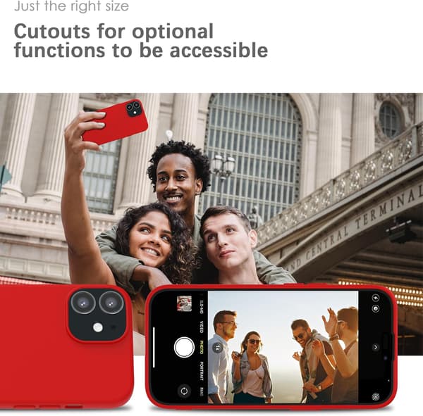 Silikondeksel til iPhone 12 Pro, mykt, støtsikkert, støvtett, sklisikkert helkroppsbeskyttelse for Apple Red