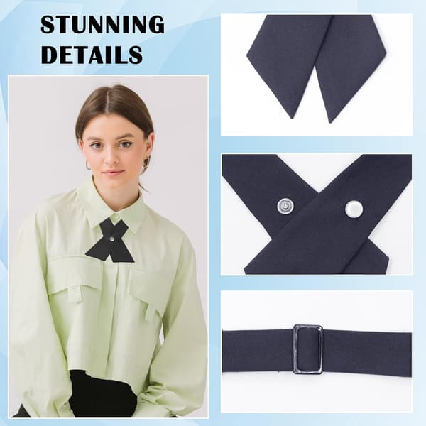 Criss Cross butterflysløjfe til kvinder, Crossover butterflysløjfe, marineblå, sort - Navy Blue,black