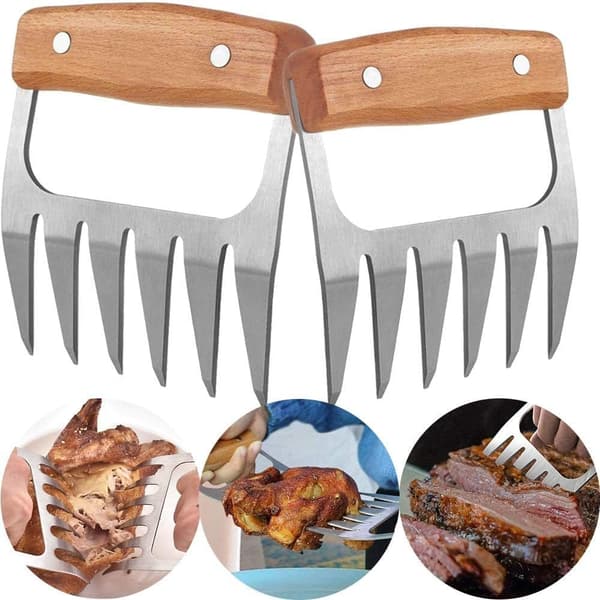 2 kpl BBQ-lihakynsiä, savustetut grillitarvikkeet
