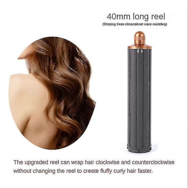 1 st 2-i-1 långa locktänger 40 mm för Supersonic hårtork automatisk locktångsfäste - Bra