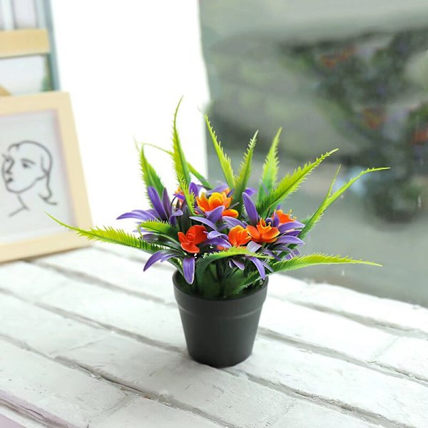 Bonsai, keinotekoiset kukat, luovat koristeet, keinotekoiset kukat, keinotekoiset kasvit, 4 sarjaa