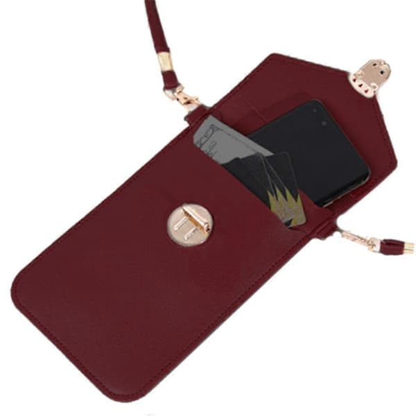 Små Crossbody-tasker til kvinder Pu læder mobiltelefonpung med kortpladser