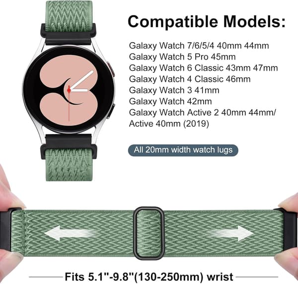 12-pack Stretcharmband för Galaxy Watch 7/6/5/4 40 mm 44 mm & Pro/Classic[JUN]