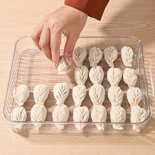 Hushållstimer Dumplinglåda Stor Kapacitet Mat Förvaringslåda för Kök Yellow