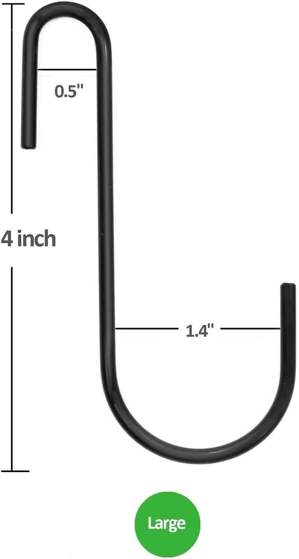 12-pack 10 cm stora kraftiga S-formade krokar för kök