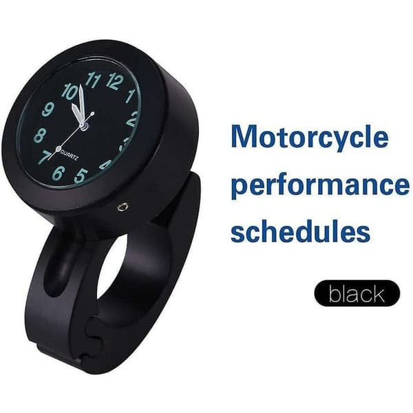 Motorcycle Clock, High-Quality Aluminum Alloy Handlebar Mount with Night Vision for 7/8-1 Inch Handlebars, Waterproof & Shockproof Timepiece