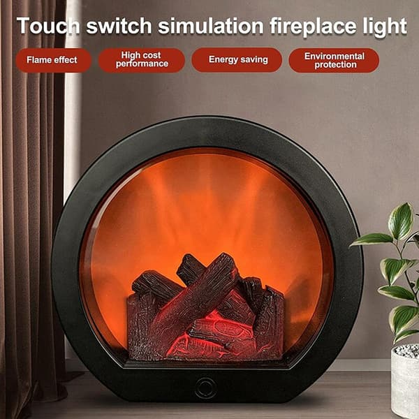 LED-spislampa med simulerad eld, LED-bordslampa med dekorativ realistisk simulering