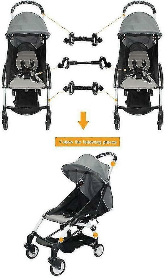 3-pack vagnskopplingar för barnvagn med justerbara bärbara fästen