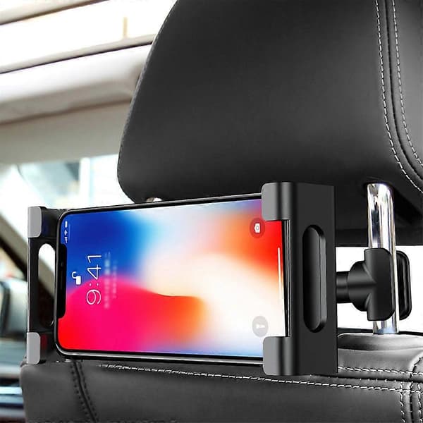 Car Headrest Mount Adjustable Retractable Tablet Phone Holder Stand For Phone Ipad Switch (Red Snap)