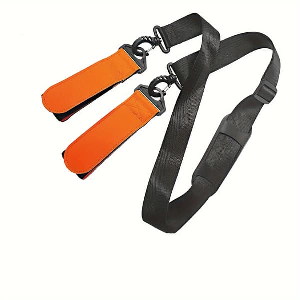 [Universal Pasform] Justerbar Skiholder | Enkelt Pakke | PU og Polyester | Universal Pasform til Mænd og Kvinder | Sort (FMY) Orange