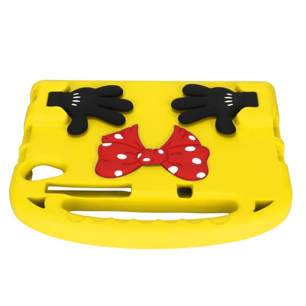 Kids Tablet Case for TAB M10 for Galaxy TAB S6 for MatePad Precise Cutout Adjustable Angle Non-Toxic Cartoon Tablet Case Yellow