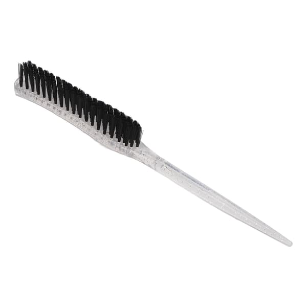 Rat Tail Teasing Brush Glitter Handle Soft Nylon Teasing Brush for Teasing Silver