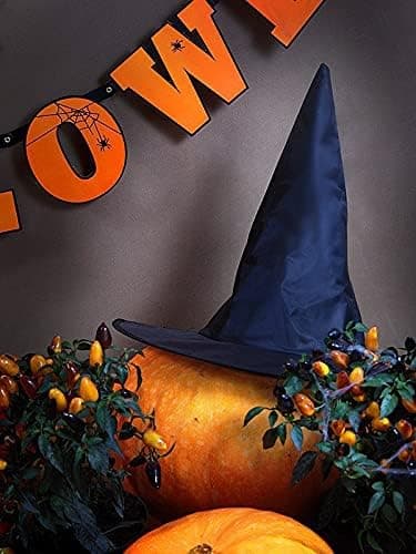 4 st häxhattar ┃ Halloweenkostym för barn ┃ Spetsig svart 34