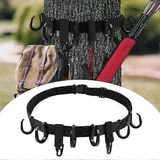 Tree Stand Strap with Multi-Hooks Strong Load-Bearing Quick Release Hunting Equipment Hanger Holder [DB] Khaki khaki