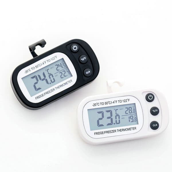 Triomphe Elektronisk Termometer för Kök Kylskåp, Fukt Säker och Vatten Säker, Uppgraderad Version med Magnet och Vit Hook (-20 - 50℃)