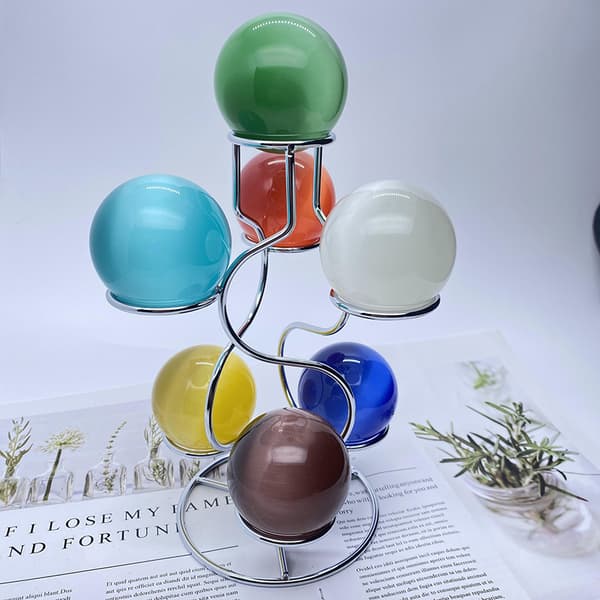 Seven Crystal Ball Stand for Ball Display Crystal Ball Holder Silver